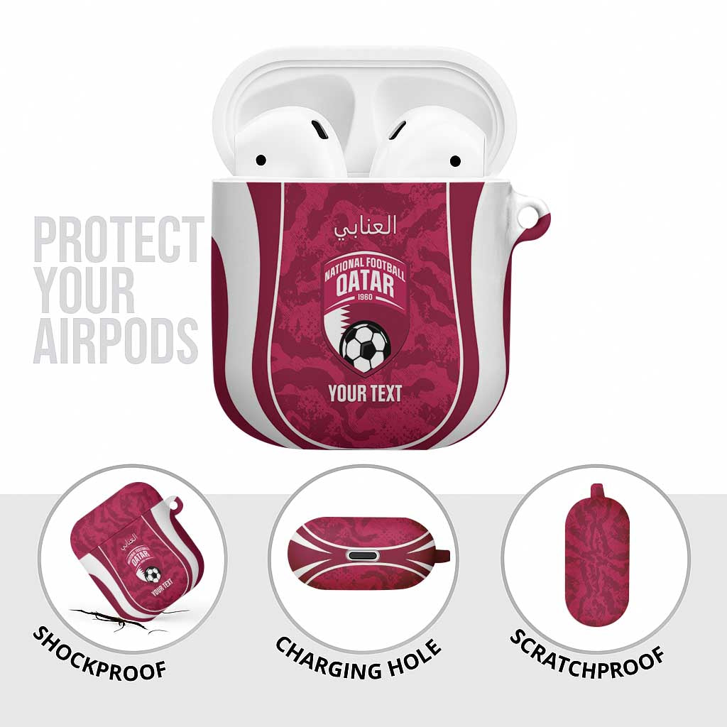 Custom Qatar Football AirPods Case 2026 Come On The Maroons - Wonder Print Shop