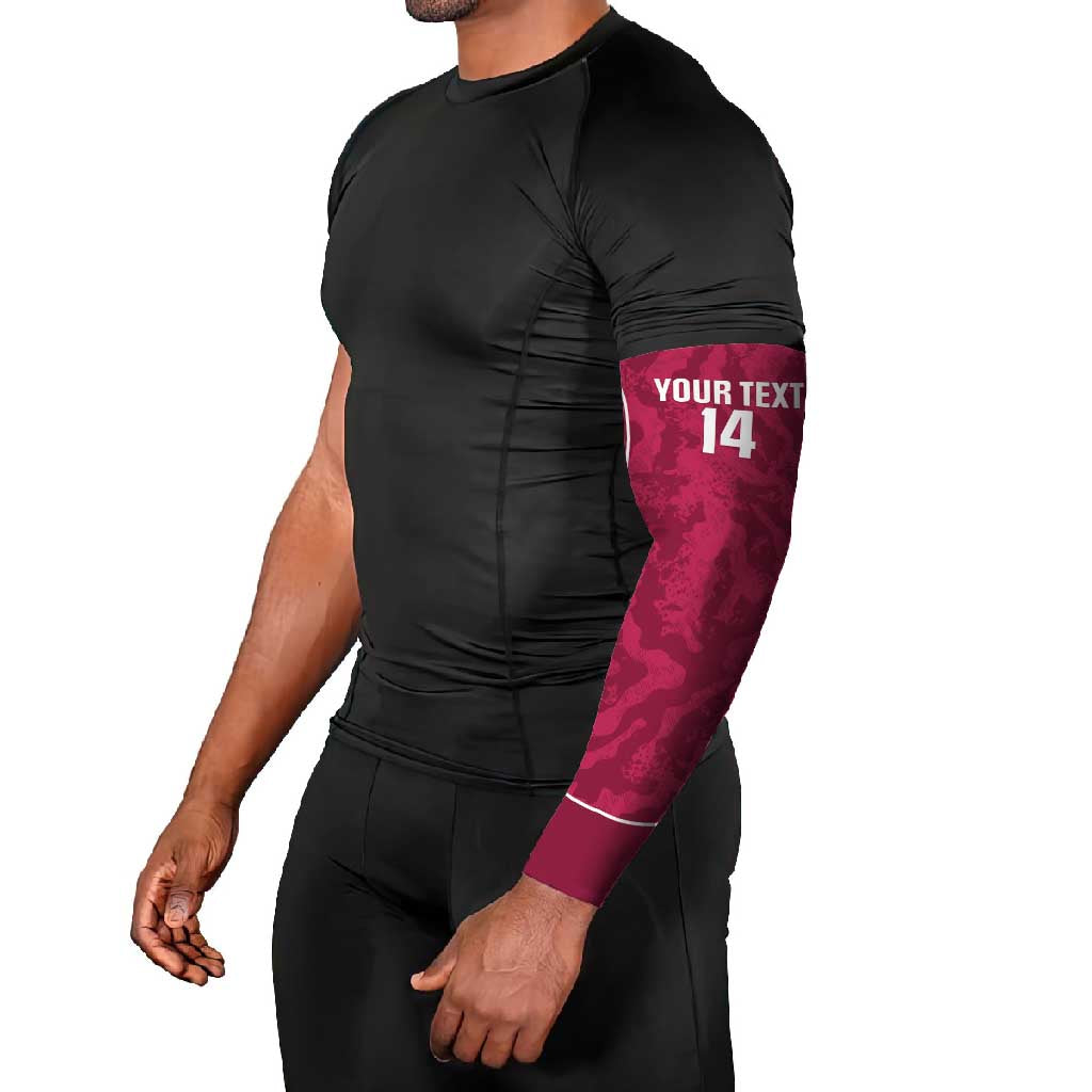 Custom Qatar Football Arm Sleeves 2026 Come On The Maroons - Wonder Print Shop