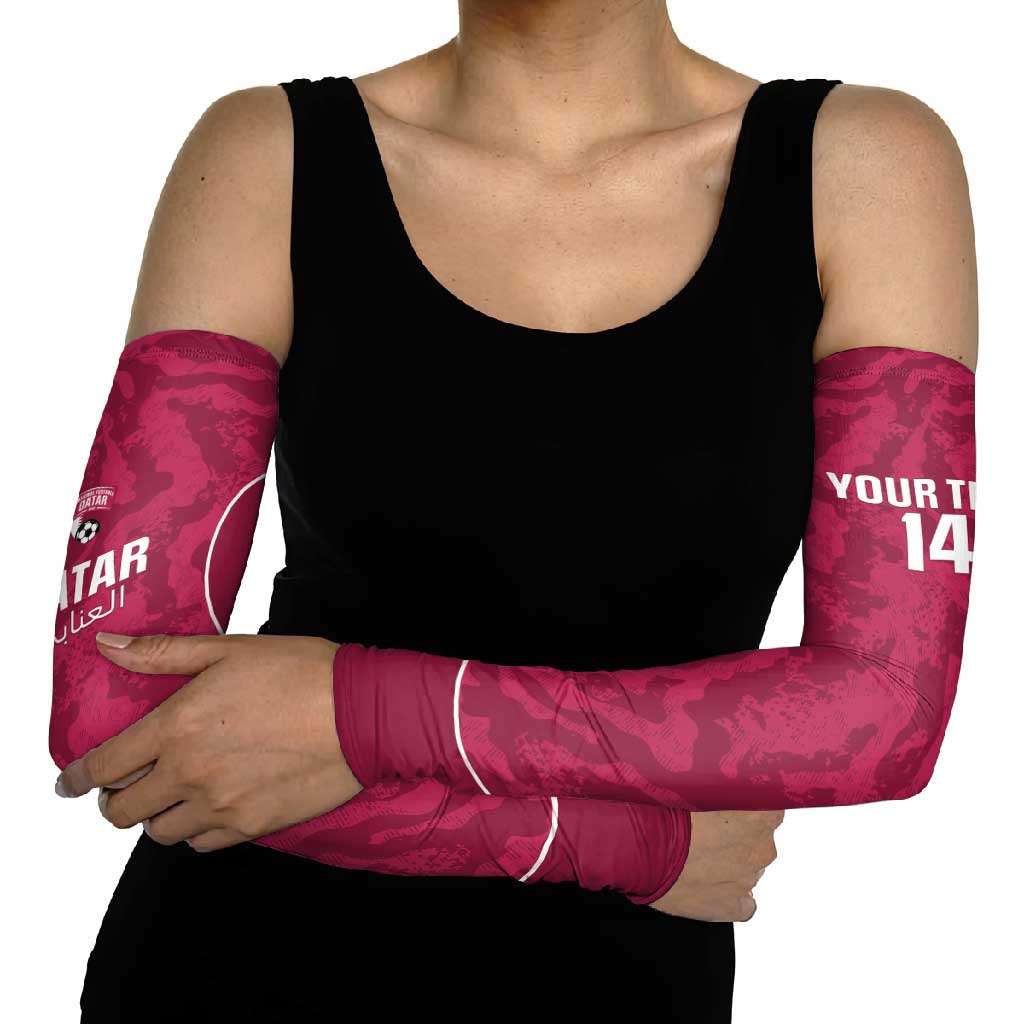 Custom Qatar Football Arm Sleeves 2026 Come On The Maroons - Wonder Print Shop