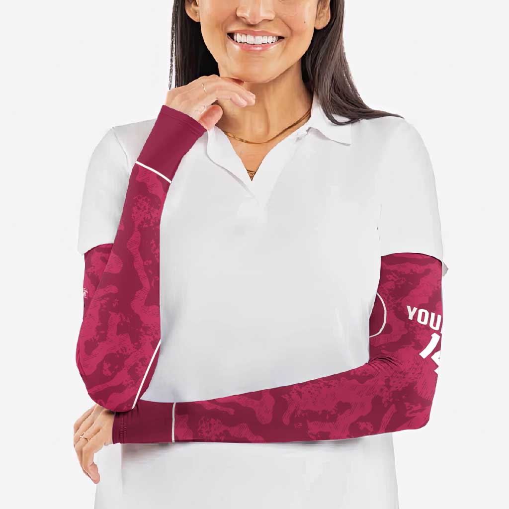 Custom Qatar Football Arm Sleeves 2026 Come On The Maroons - Wonder Print Shop