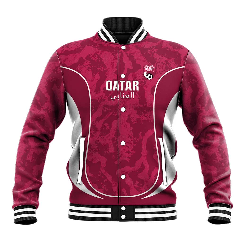 Custom Qatar Football Baseball Jacket 2026 Come On The Maroons - Wonder Print Shop