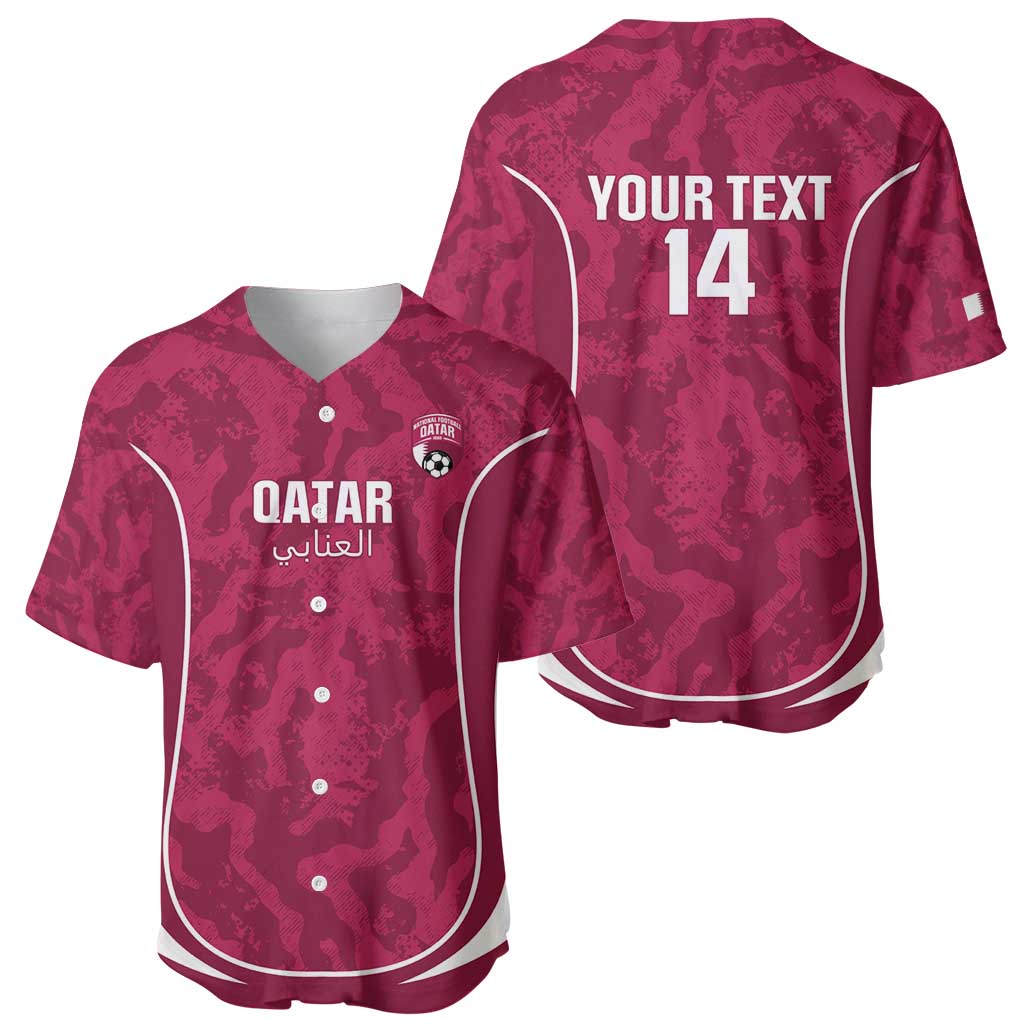 Custom Qatar Football Baseball Jersey 2026 Come On The Maroons - Wonder Print Shop