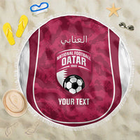 Custom Qatar Football Beach Blanket 2026 Come On The Maroons - Wonder Print Shop
