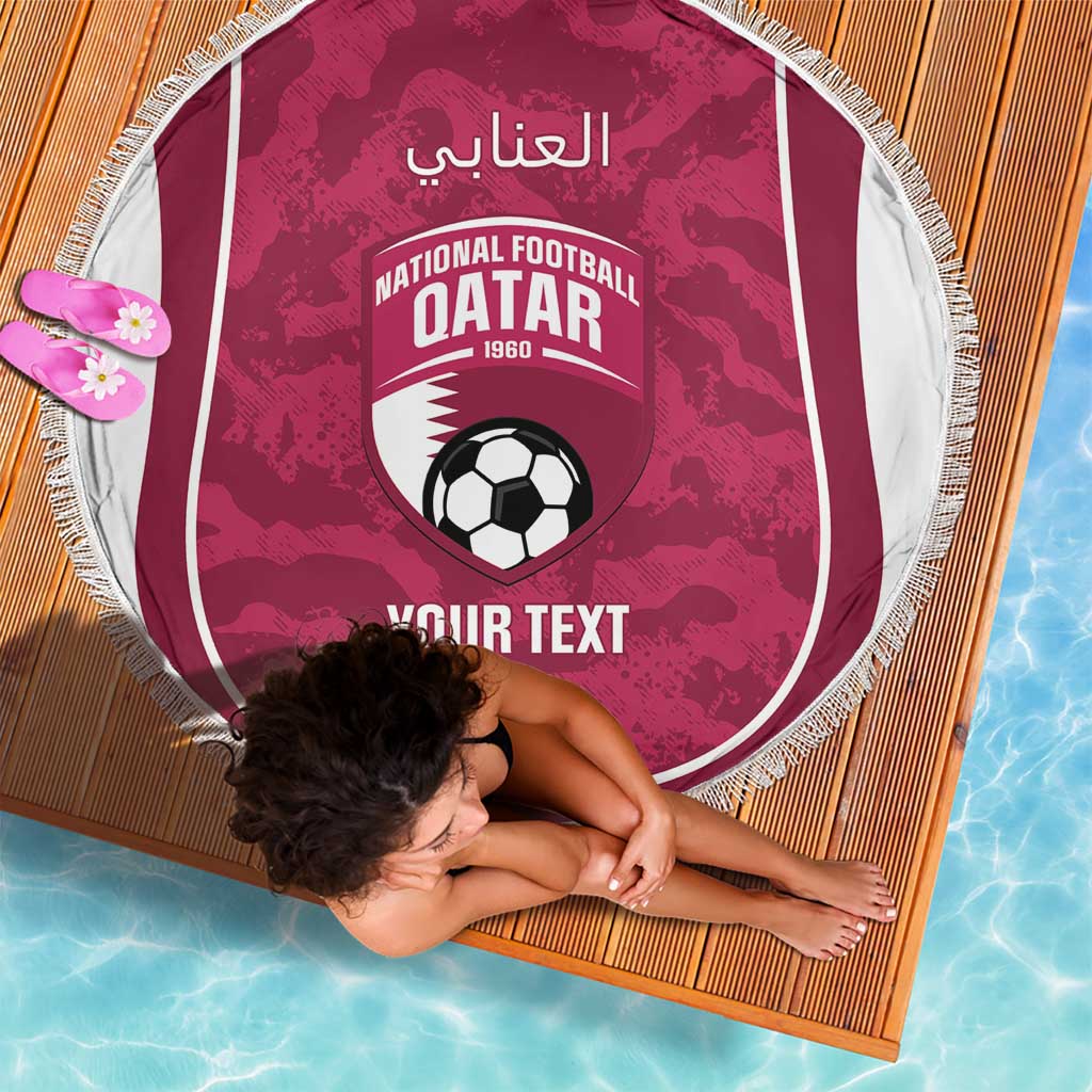 Custom Qatar Football Beach Blanket 2026 Come On The Maroons - Wonder Print Shop