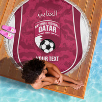 Custom Qatar Football Beach Blanket 2026 Come On The Maroons - Wonder Print Shop
