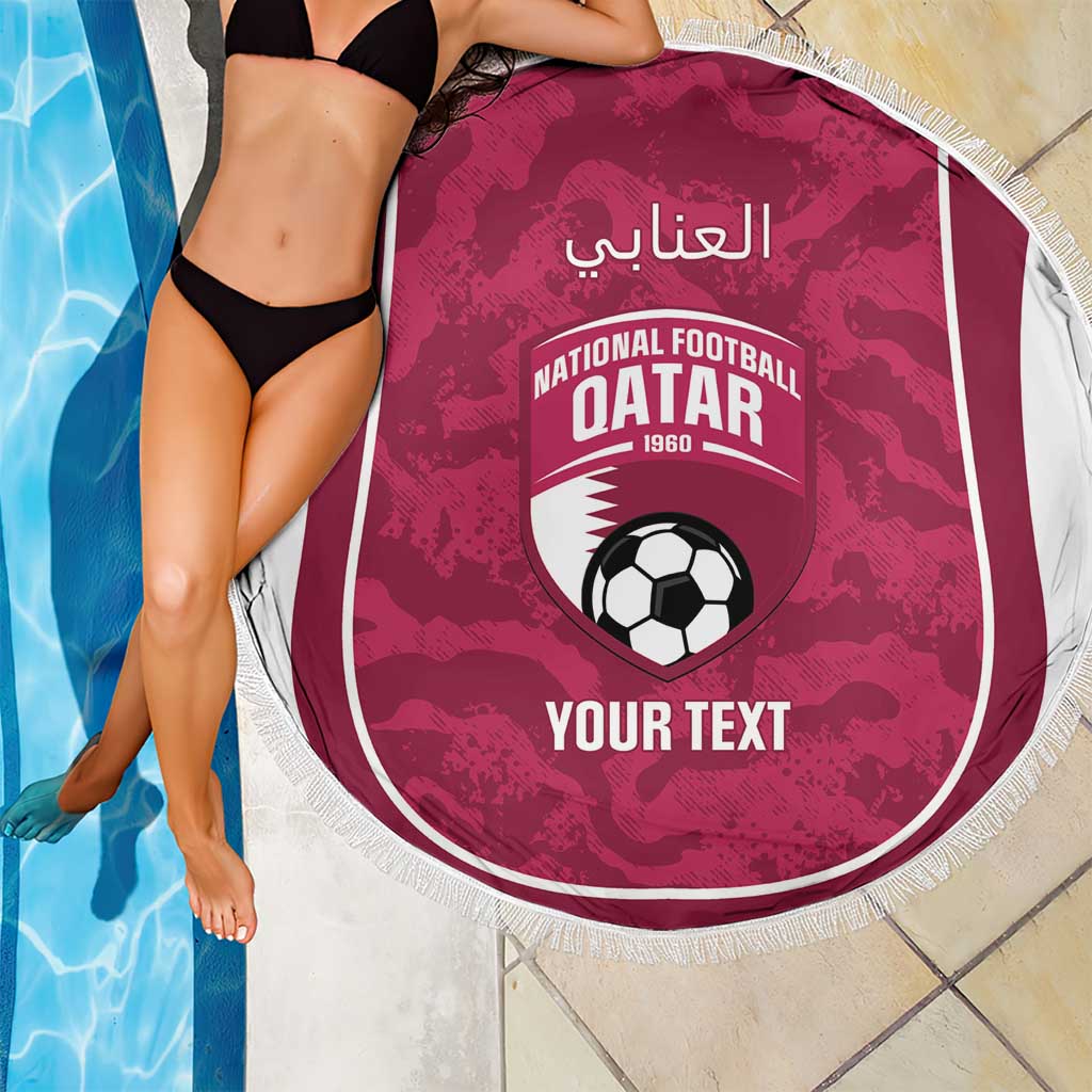 Custom Qatar Football Beach Blanket 2026 Come On The Maroons - Wonder Print Shop