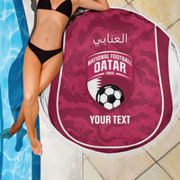 Custom Qatar Football Beach Blanket 2026 Come On The Maroons - Wonder Print Shop
