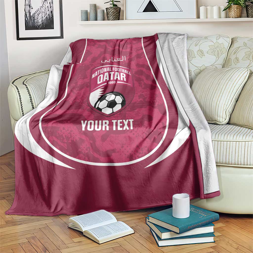 Custom Qatar Football Blanket 2026 Come On The Maroons - Wonder Print Shop