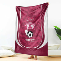 Custom Qatar Football Blanket 2026 Come On The Maroons - Wonder Print Shop