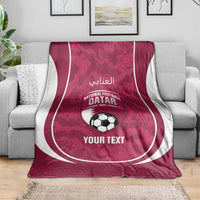 Custom Qatar Football Blanket 2026 Come On The Maroons - Wonder Print Shop