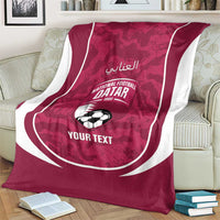 Custom Qatar Football Blanket 2026 Come On The Maroons - Wonder Print Shop