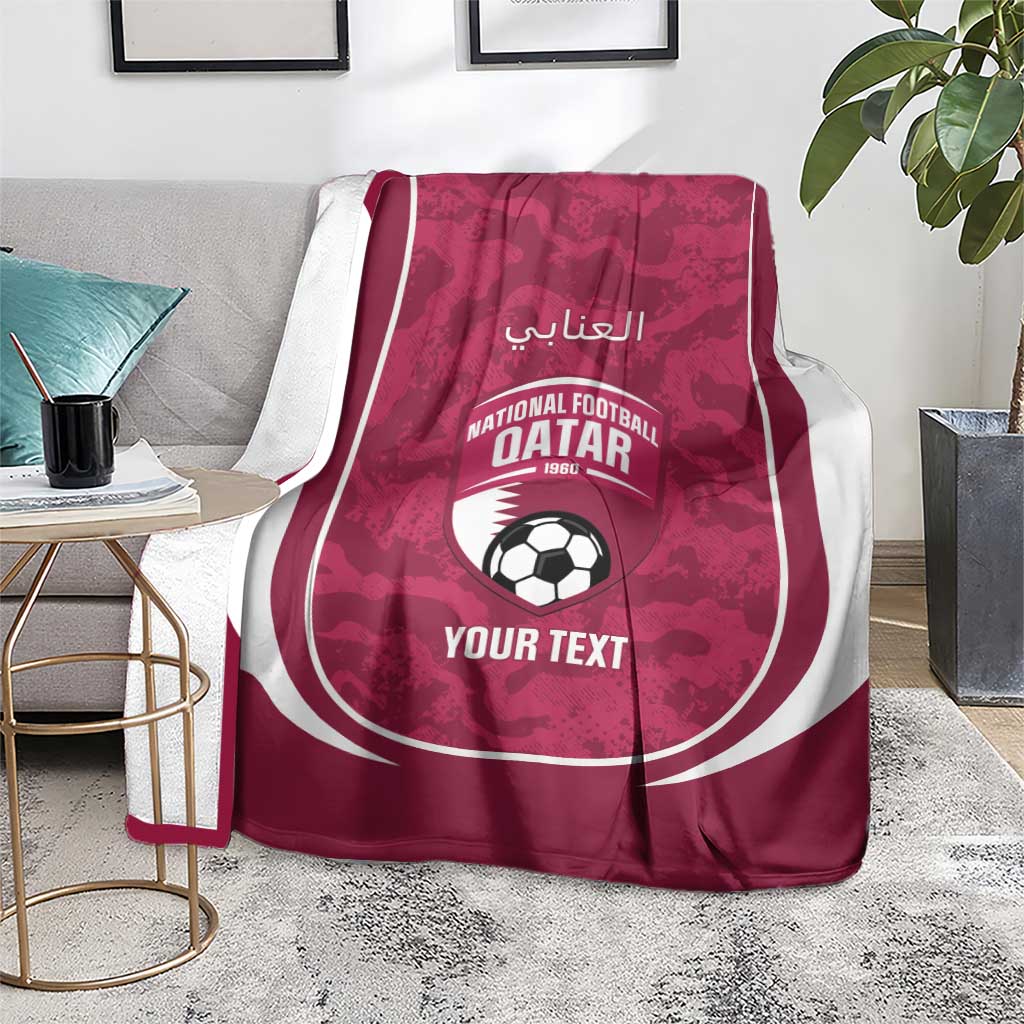 Custom Qatar Football Blanket 2026 Come On The Maroons - Wonder Print Shop