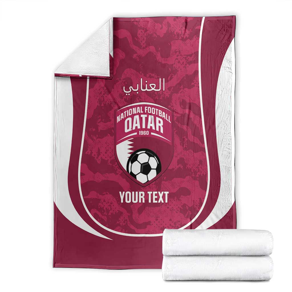 Custom Qatar Football Blanket 2026 Come On The Maroons - Wonder Print Shop