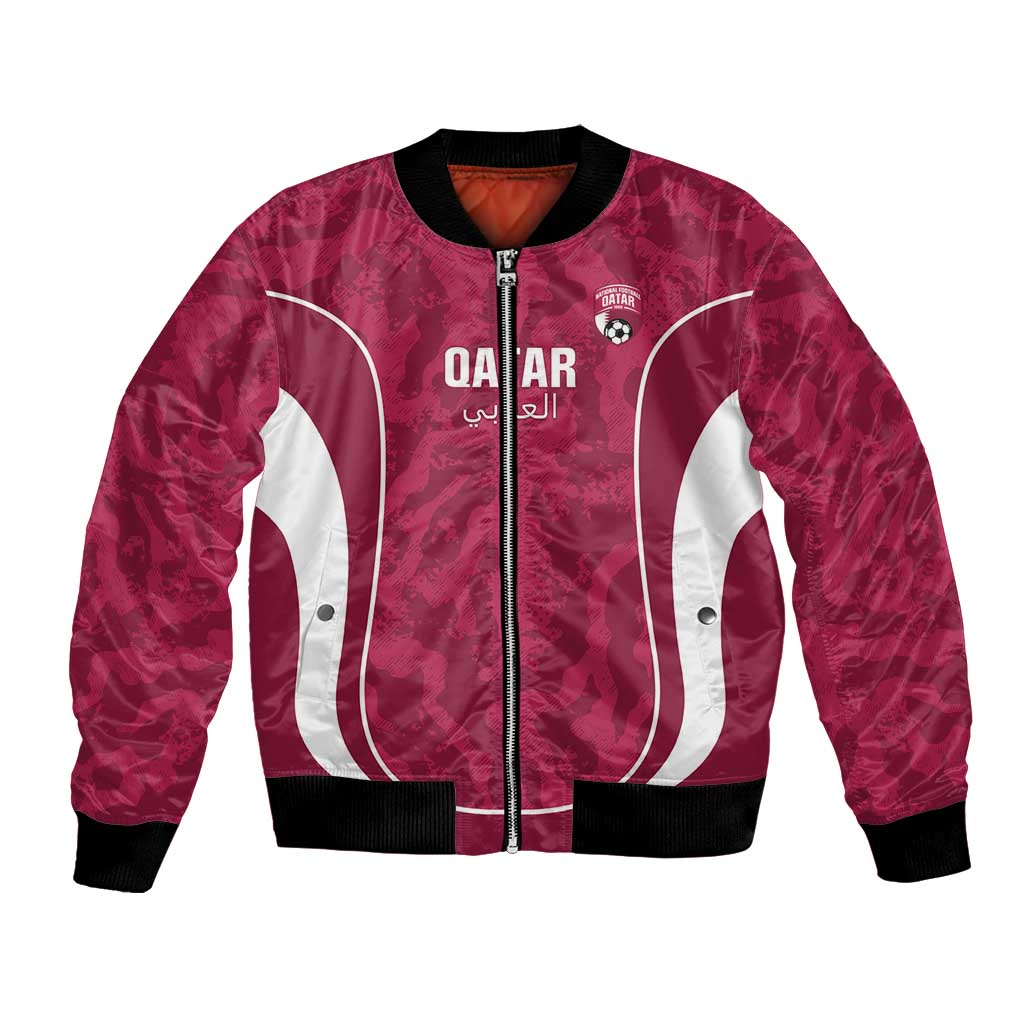 Custom Qatar Football Bomber Jacket 2026 Come On The Maroons - Wonder Print Shop