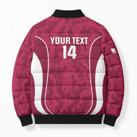 Custom Qatar Football Bomber Puffer Jacket 2026 Come On The Maroons - Wonder Print Shop