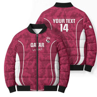 Custom Qatar Football Bomber Puffer Jacket 2026 Come On The Maroons - Wonder Print Shop