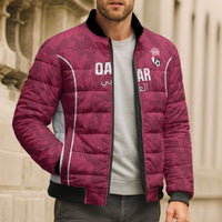 Custom Qatar Football Bomber Puffer Jacket 2026 Come On The Maroons - Wonder Print Shop