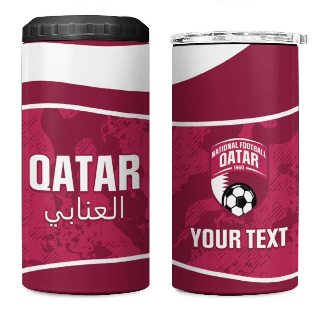 Custom Qatar Football 4 in 1 Can Cooler Tumbler 2026 Come On The Maroons - Wonder Print Shop