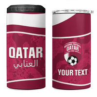 Custom Qatar Football 4 in 1 Can Cooler Tumbler 2026 Come On The Maroons - Wonder Print Shop