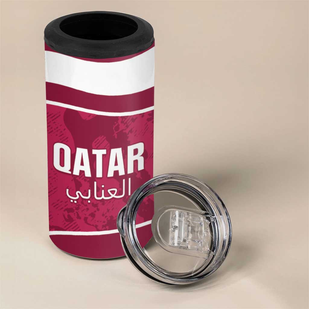 Custom Qatar Football 4 in 1 Can Cooler Tumbler 2026 Come On The Maroons - Wonder Print Shop