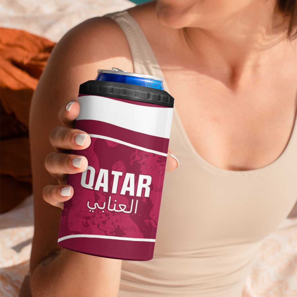 Custom Qatar Football 4 in 1 Can Cooler Tumbler 2026 Come On The Maroons - Wonder Print Shop