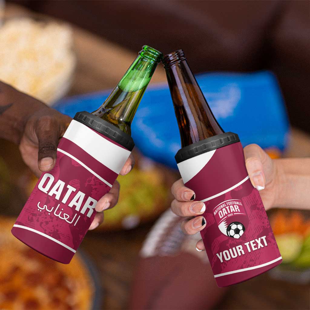 Custom Qatar Football 4 in 1 Can Cooler Tumbler 2026 Come On The Maroons - Wonder Print Shop