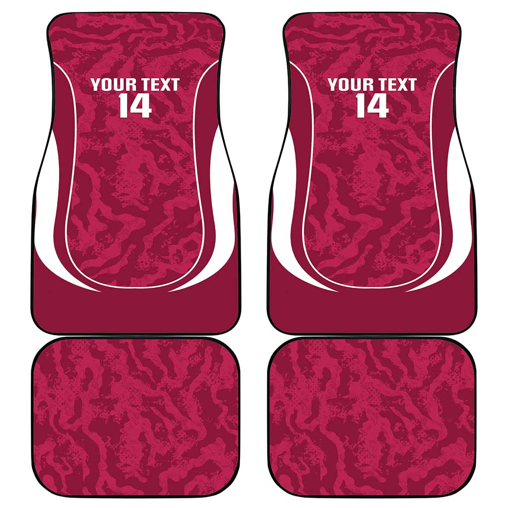 Custom Qatar Football Car Mats 2026 Come On The Maroons - Wonder Print Shop