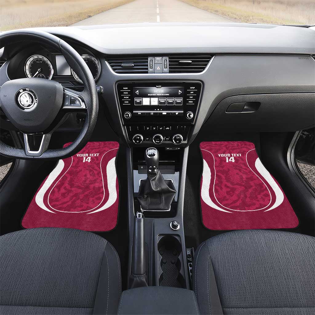 Custom Qatar Football Car Mats 2026 Come On The Maroons - Wonder Print Shop