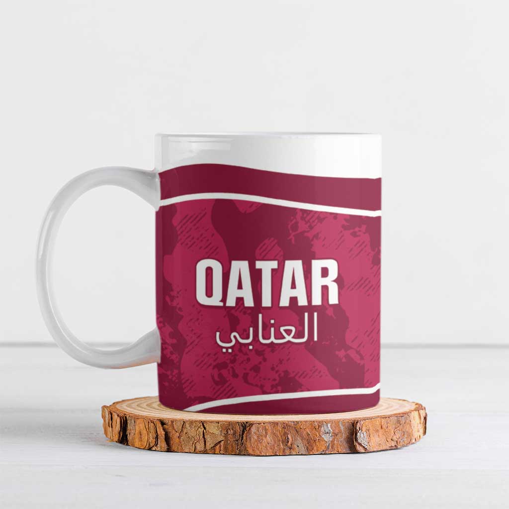 Custom Qatar Football Ceramic Mug 2026 Come On The Maroons - Wonder Print Shop