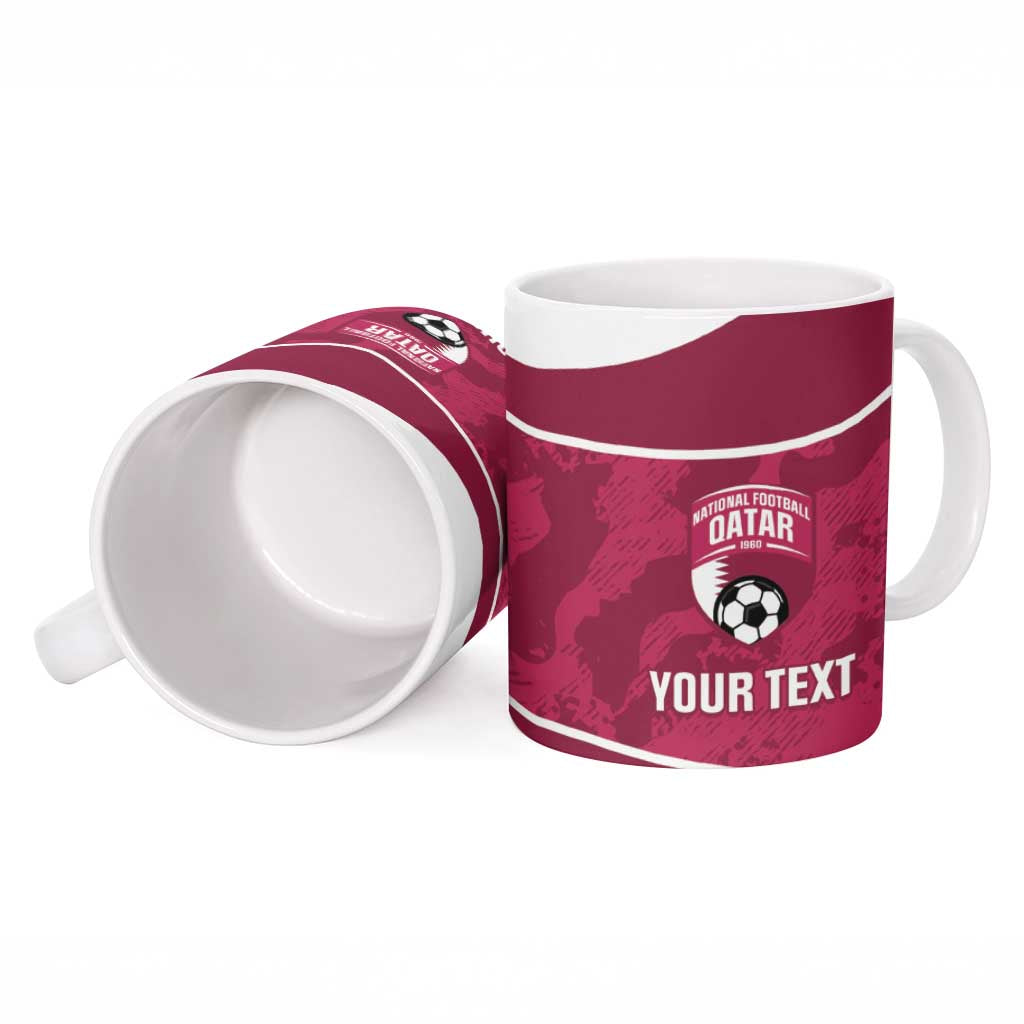 Custom Qatar Football Ceramic Mug 2026 Come On The Maroons - Wonder Print Shop