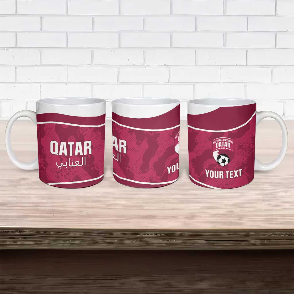 Custom Qatar Football Ceramic Mug 2026 Come On The Maroons - Wonder Print Shop
