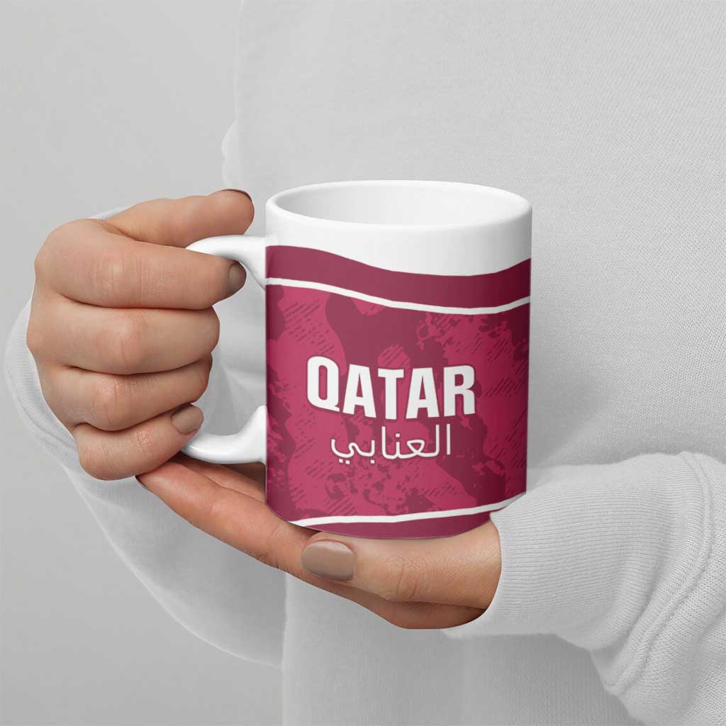 Custom Qatar Football Ceramic Mug 2026 Come On The Maroons - Wonder Print Shop