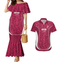 Custom Qatar Football Couples Matching Mermaid Dress and Hawaiian Shirt 2026 Come On The Maroons - Wonder Print Shop