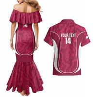 Custom Qatar Football Couples Matching Mermaid Dress and Hawaiian Shirt 2026 Come On The Maroons - Wonder Print Shop