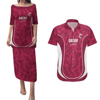 Custom Qatar Football Couples Matching Puletasi and Hawaiian Shirt 2026 Come On The Maroons - Wonder Print Shop