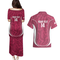 Custom Qatar Football Couples Matching Puletasi and Hawaiian Shirt 2026 Come On The Maroons - Wonder Print Shop