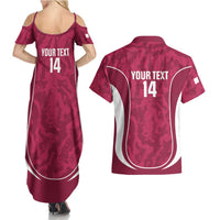 Custom Qatar Football Couples Matching Summer Maxi Dress and Hawaiian Shirt 2026 Come On The Maroons - Wonder Print Shop
