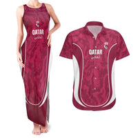 Custom Qatar Football Couples Matching Tank Maxi Dress and Hawaiian Shirt 2026 Come On The Maroons - Wonder Print Shop