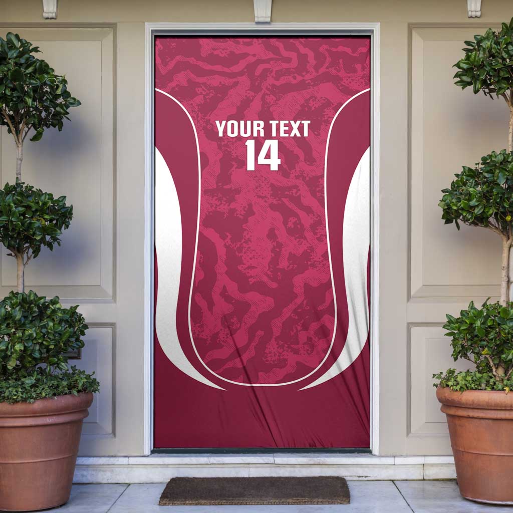 Custom Qatar Football Door Cover 2026 Come On The Maroons - Wonder Print Shop