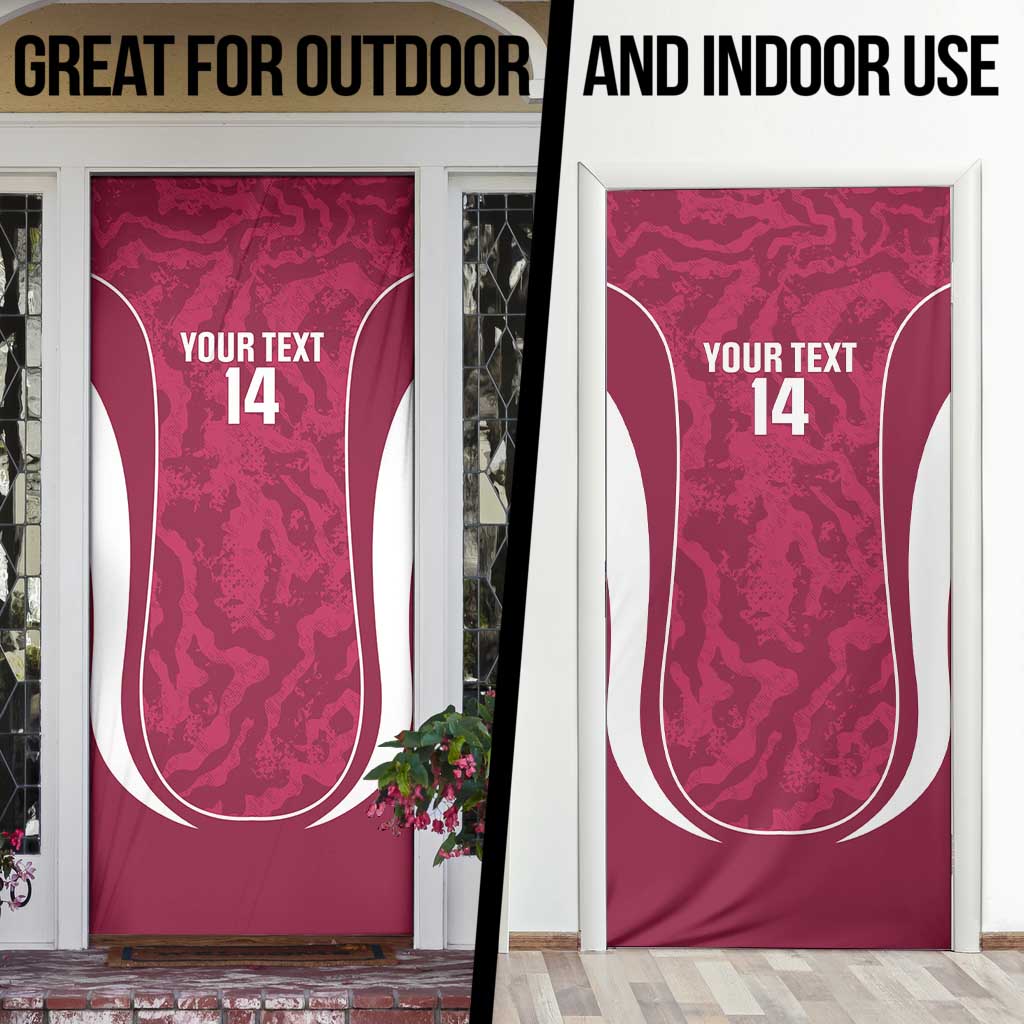 Custom Qatar Football Door Cover 2026 Come On The Maroons - Wonder Print Shop