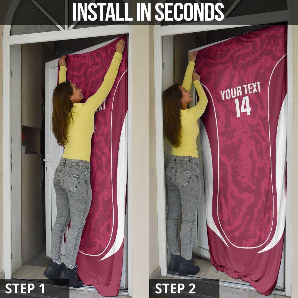 Custom Qatar Football Door Cover 2026 Come On The Maroons - Wonder Print Shop