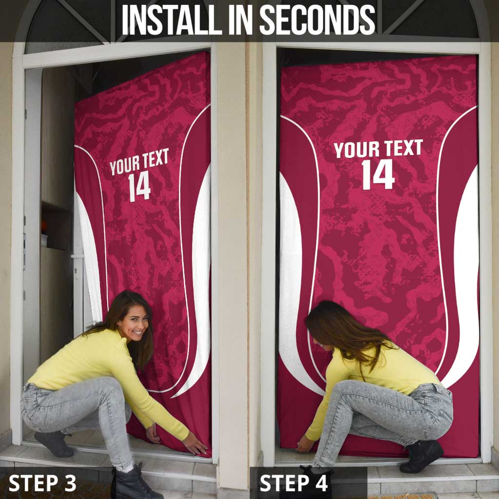 Custom Qatar Football Door Cover 2026 Come On The Maroons - Wonder Print Shop