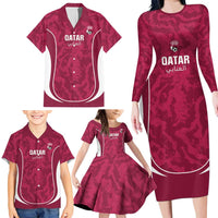 Custom Qatar Football Family Matching Long Sleeve Bodycon Dress and Hawaiian Shirt 2026 Come On The Maroons - Wonder Print Shop