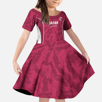 Custom Qatar Football Family Matching Off Shoulder Maxi Dress and Hawaiian Shirt 2026 Come On The Maroons - Wonder Print Shop