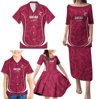 Custom Qatar Football Family Matching Puletasi and Hawaiian Shirt 2026 Come On The Maroons - Wonder Print Shop