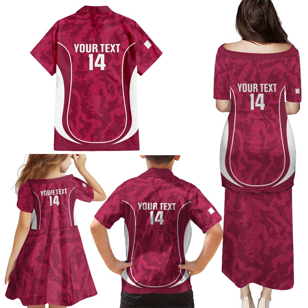 Custom Qatar Football Family Matching Puletasi and Hawaiian Shirt 2026 Come On The Maroons - Wonder Print Shop