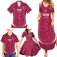Custom Qatar Football Family Matching Summer Maxi Dress and Hawaiian Shirt 2026 Come On The Maroons - Wonder Print Shop
