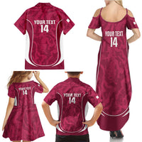 Custom Qatar Football Family Matching Summer Maxi Dress and Hawaiian Shirt 2026 Come On The Maroons - Wonder Print Shop