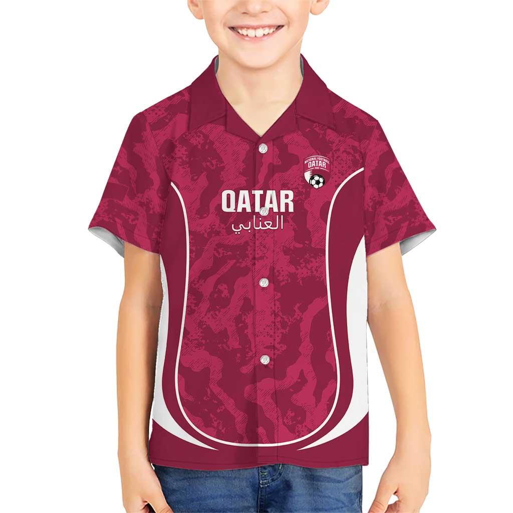 Custom Qatar Football Family Matching Summer Maxi Dress and Hawaiian Shirt 2026 Come On The Maroons - Wonder Print Shop
