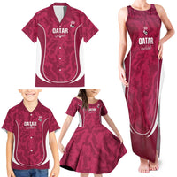 Custom Qatar Football Family Matching Tank Maxi Dress and Hawaiian Shirt 2026 Come On The Maroons - Wonder Print Shop